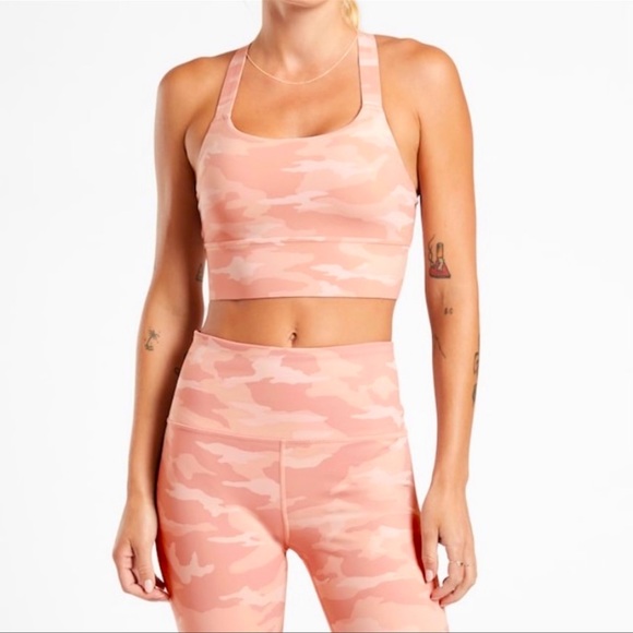 Athleta Other - Athleta Pink Warrior Longline Printed Crossback Sports Bra